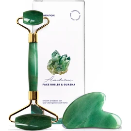 ROSELYNBOUTIQUE Gua Sha Facial Tools & Face Roller for Wrinkless Natural Skincare Tool Jade Roller Guasha Tool for Face Facial Massager (Aventurine)
