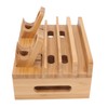 Bamboo Charging Station Multifunction 5 Ports Charging Station Rack for