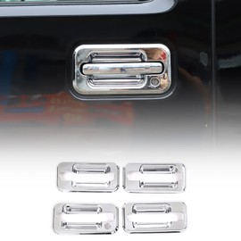 Exterior Door Handle Bowl Cover for Hummer H2 2003-2009 Accessories, Front Rear Door Handle Cup Anti-Scratch Decorate Sticker, Outer Door Pull Handle Bowl Protector Trim Cover Bezel, ABS (Chrome)