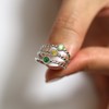 Sterling Silver Green Twisted CZ Stacking Rings Set - Size