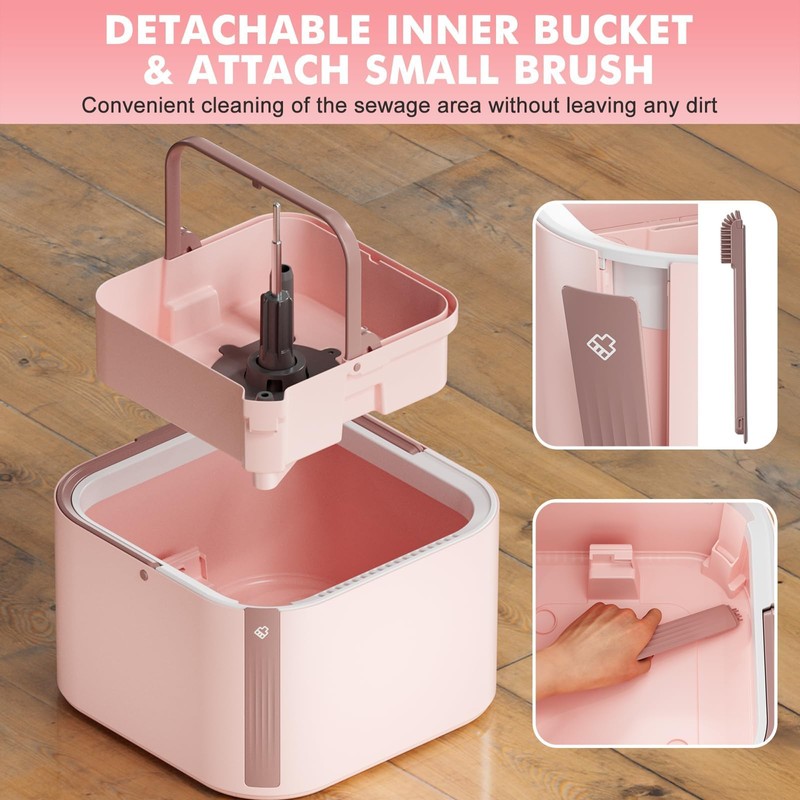 Upgraded Spin Mop and Bucket System Set, Self Separate Clean