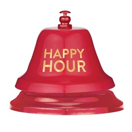 Slant Collections Call Christmas Service Desk, Bar, Office Ring Bell, 3.5" W x 3.25" H, Happy Hour