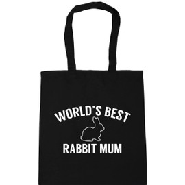 Hippowarehouse World's best rabbit mum Tote Shopping Gym Beach Bag 42cm x38cm, 10 litres
