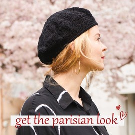 CHARM Beret Women's Beret Crochet Hat Barrett Summer Hat Pantomime French Hat Knitted Hat Hole Pattern, dark brown