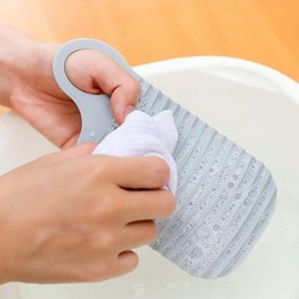 Mini Portable Lightweight Travel Hand Wash Washboard Basin Gray 10ea