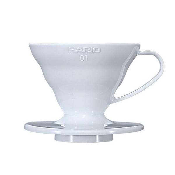 Hario V60 Plastic Coffee Dripper, Size 01, White