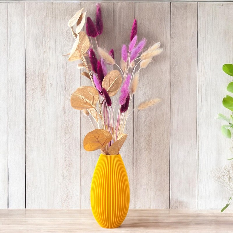 Artificial Flower Vase, Unbreakable 20 cm, Modern, Yellow Vase, Home