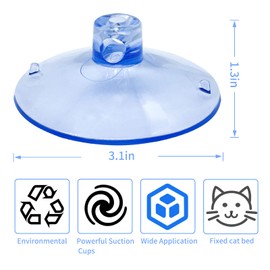 WishLotus 4pc Cat Window Perch - Suction Cup Bed Seat Accessories, Thickened PVC Suction Cup Replacement, Pet Supplies