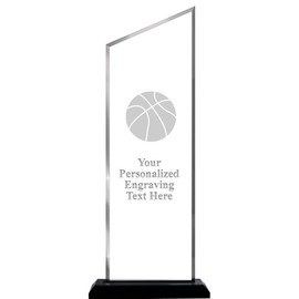 Basketball Acrylics - 16" Incline Skyline Acrylic Award Basketball Presentation Trophy, Engraving Included Prime