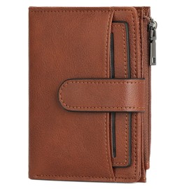 FALAN MULE Wallet for Men RFID Blocking Bifold Leather Card Holder with Zipper Change Pocket and Removable ID Windows