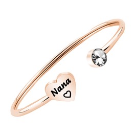 Nana Gifts Nana Bracelet Grandma Gifts Nana Jewelry Gift from Grandchild Nana Birthday Gifts for Mimi Grandmother (rose gold)
