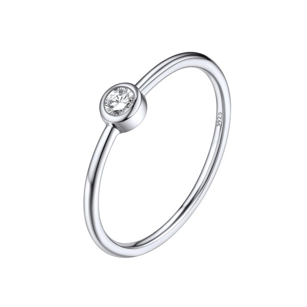 Silvora Womens Wedding Band Plain Silver Ring Size 5, Dainty