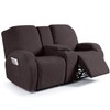 Ruaozz Stretch Loveseat Recliner Covers with Console 4-Pieces Recliner Sofa