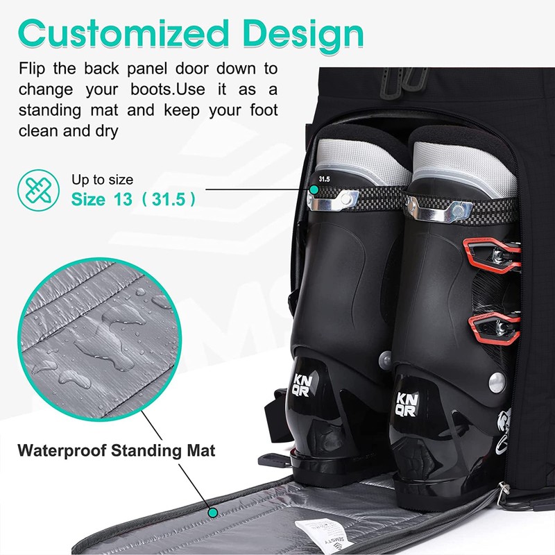 SEMSTY Ski Boot Bag, 55L Waterproof Snowboard & Ski Boots