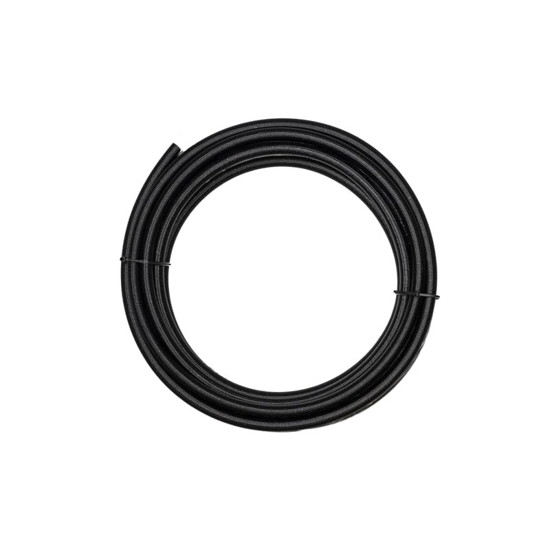 Flo Supply 6AN Black Stainless Steel Braided Hose - PTFE