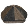 Jaxon Herringbone Patchwork Wool Blend Newsboy Cap (X-Large) Multi