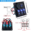 3 Gang Switch Panel, EilxMag Blue Marine Rocker Switch Panel
