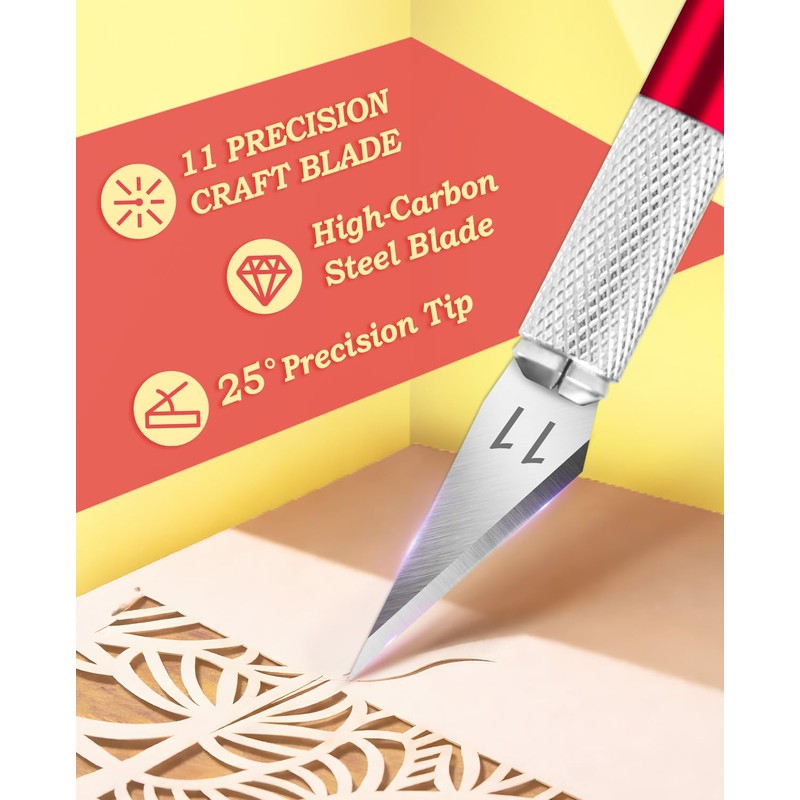 DIYSELF Craft Knife with 10 Extra #11 Blades, Precision Hobby