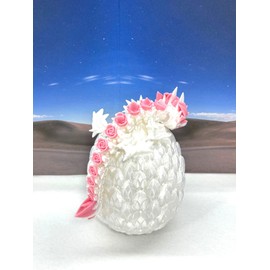 3D Printed Baby Dragon with Egg, 6" White and Pink Easter, Gemstone, Rose, Sushi, Woodland Baby Dragon, Fidget ADHD Autism Toy BD007WP-WE (Rose Baby Dragon)