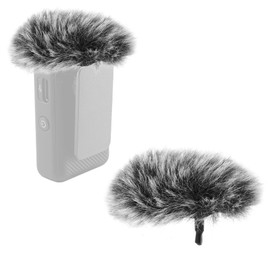 2 Pack Mic Windscreen for DJI MIC 2, Furry Wind Muff Mic Foam Mic Cover Pop Filter for Microphone (Grey)