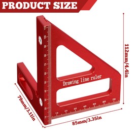 Carpenter's Square Protractor 3D Mitre Angle: WIYETY Aluminium Alloy Try Square, 3D Multi-Angle Measuring Ruler, Woodworking Square Protractor for Carpenters, Engineers