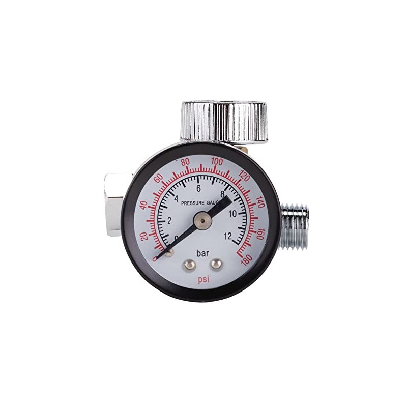 Draper 28379 1/4" BSP On-Gun Air Regulator and Gauge, 180psi