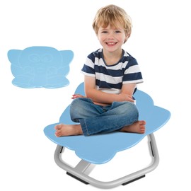 Sensory Spinning Chair, Spinning Chair for Autistic Kids, Sit and Spin Seat Balance Chair for Child, Regulating Toddler’s Body Coordination and Carsickness Symptom, Metal Base Non-Slip Light Blue