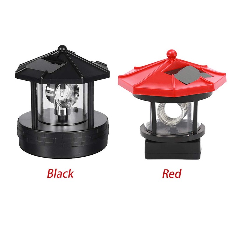 KOET Solar Lighthouse, LED Beacon Rotating Garden Lights, Outdoor Smoke