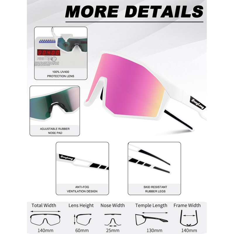 BangLong Sports Sunglasses for Men Women,UV400 Protection Baseball Sun Glasses