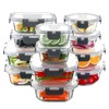 C CREST Food Storage Glass Containers Set of 12 with