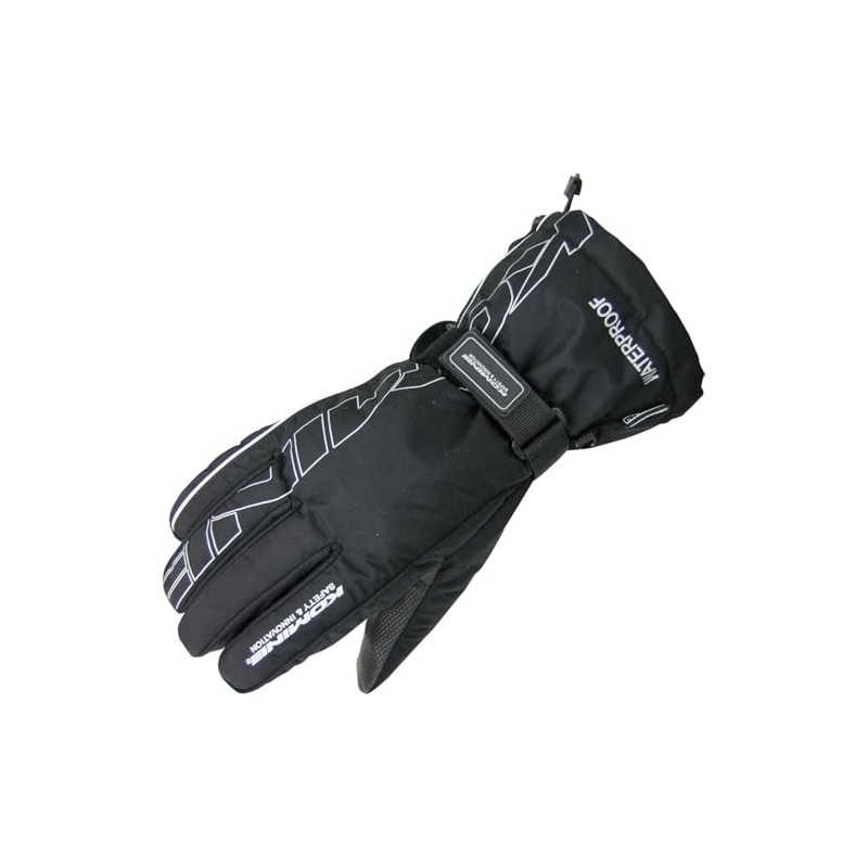 Komine GK-132 722 Motorcycle Rainover Gloves, Black/Silver, L