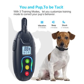 Petma Dog Shock Collar,Dog Collar for Small Medium Large Dogs,Dog Training Collar,Waterproof,Rechargeable,Streaming Color Lights,Dog Training Collar with Remote