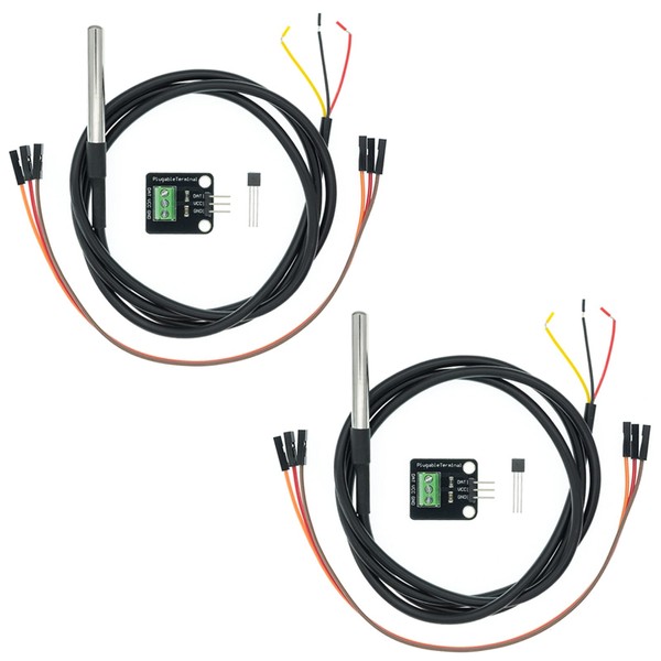 2 Pack Temperature Sensor Module Kit with 1m Cable Waterproof