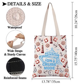 BDPWSS Cruise Ship Gift Cruise Trip Tote Bag Cruise Vacation Gift Cruise Themed Gift On Cruise Mode Travel Pouch For Friend (cruise mode TGCA)