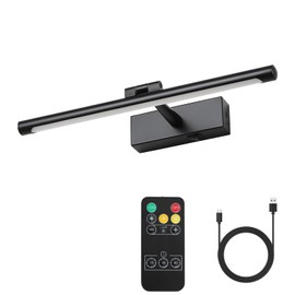 OPMRE Modern LED Picture Light Dimmable 15.75 "Black Picture Light lampshade can Rotate up or Down 270 Degrees 3 Color Temperature Display Wall Art Light Battery Powered