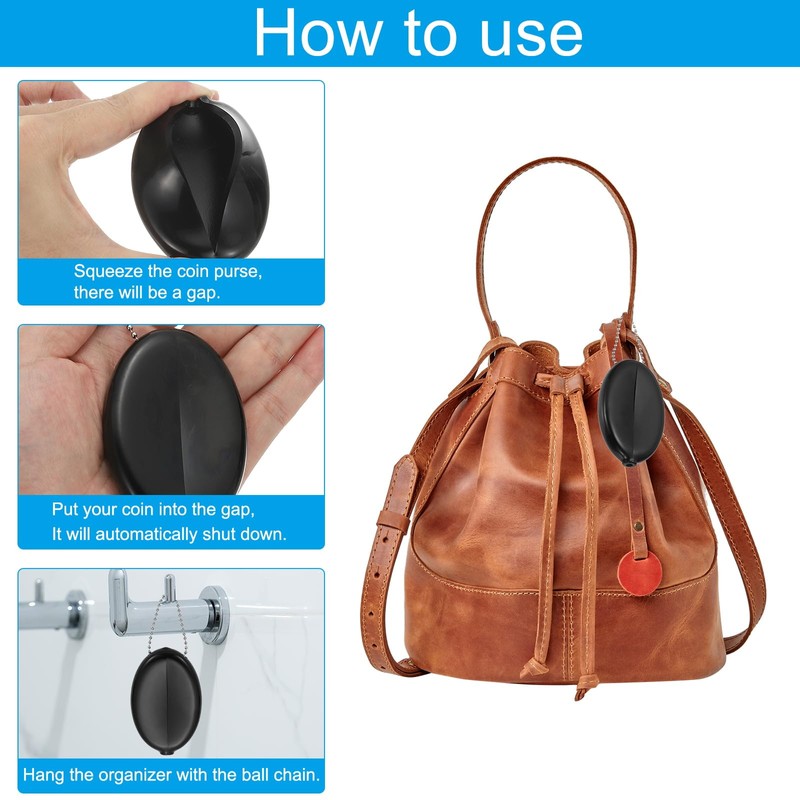 PATIKIL Rubber Coin Purse, 3 Pcs Squeeze Coin Holders with
