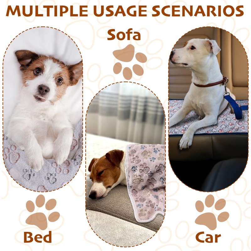 1 Pack 3 Blankets Fluffy Premium Fleece Soft Pet Blanket
