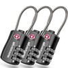 3 Pack TSA Approved Luggage Locks, Combination Travel Cable Padlocks,