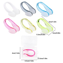 Pack of 6 Nose Clips Swimming Non-Slip Nose Clip Soft Nose Clip with Storage Box Swimming Nose Clip for Children and Adults
