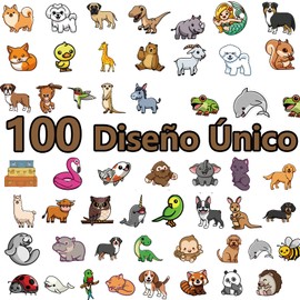 100 hojas pegatina aesthetic, cada pegatinas de vinilo tiene un patrón personalizado, Material impermeable, pegatina para laptop, Termos, Guitarras, Refrigeradores, Bicicletas, Patinetas.(Animales)