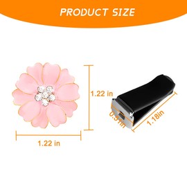 Mandark 3PCS Bling Daisy Flower Car Air Vent Clip, Crystal Rhinestone Vehicle Air Conditioning Outlet Clip, Mini Cute Diamond Auto Interior Charm Decoration Accessories for Women Girls（Pink）