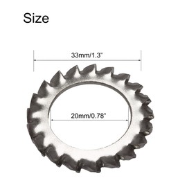 M20 External Tooth Star Lock Washers, 304 Stainless Steel Wave Spring Washer, M20 External Serrated Lock Washers Gasket, 15PCS