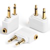 AXFEE Aeroplane Adapter Headphones, Pack of 3 Gold Plated Aeroplane