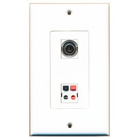 RiteAV 1 Port 3.5mm 1 Port Speaker Wall Plate Oversized Jumbo MIDI