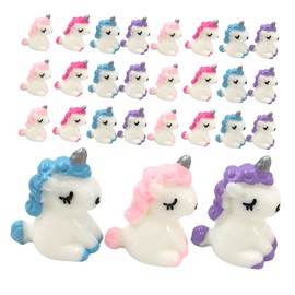 Totority 48pcs Mini Resin Unicorn Figures Adorable Unicorn Statues for Garden Decor Dollhouse Birthday Party Favors Whimsical Decorations