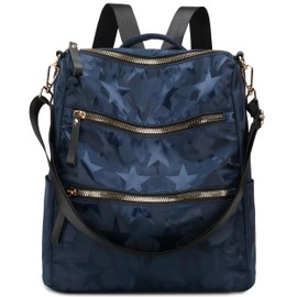 AO ALI VICTORY Women Nylon Backpack Purse Convertible Handbags and Shoulder Bag College Bookbags Anti Theft Travel Purses Casual Daypack (B-Blue)