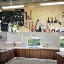 CNSUNWAY LED Shop Light 2FT, 20W 3000LM 6500K, T8 LED Tube Lights, Clear Cover, Ceiling and Utility Shop Lights, Linkable Light Fixture for Room, Garage, Workbench, Warehouse, ETL Listed (2 Pack)