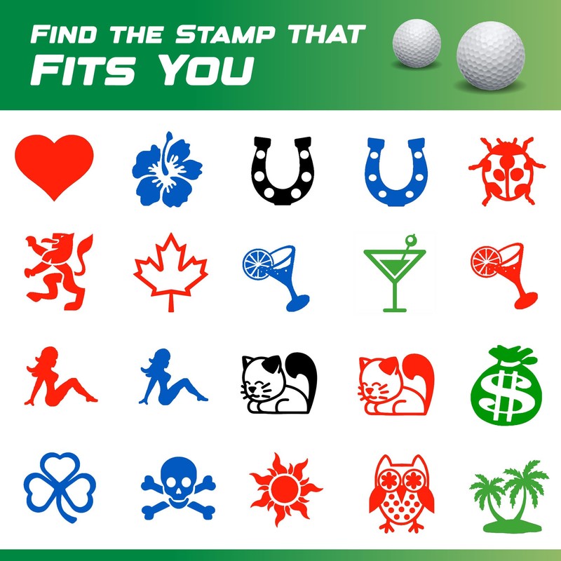 EZBallStamp Sello de pelota de golf, Martini rojo