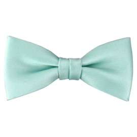 TigerTie Toddler Baby Bow Tie Plain Size 29 to 50 cm Neck Circumference Adjustable + Storage Box, Mint green