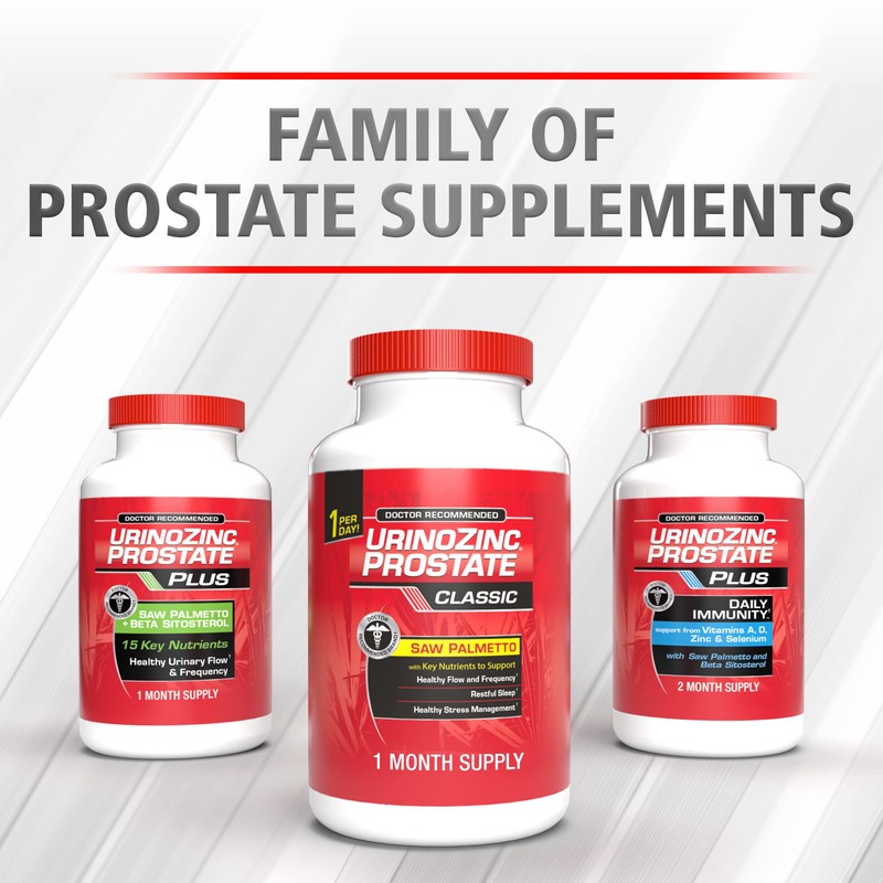 Urinozinc Classic Prostate Supplement, Doctor Recommended with Saw Palmetto, 30